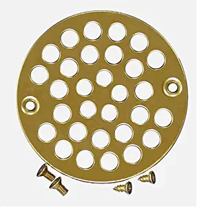 Plumbest D54-010 Decorative Shower Stall Drain Replacement Strainer with Screws, Polished Brass