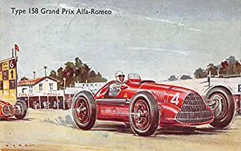 Type 158 Grand Prix Alfa Romeo Automobile Racing, Race Car Postcard 1955