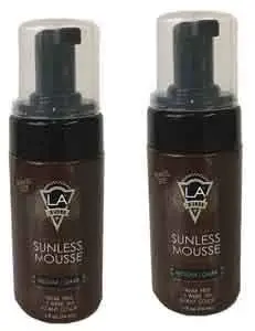 Lot of 2 LA Tan luxury Sunless Mousse Black Bronzing, Medium/Dark 2.5 oz