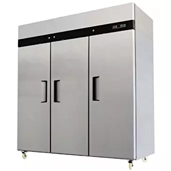 77.8" 3 Door Commercial Grade Stainless Steel Reach In Freezer, 69.2 Cubic Feet, MBF-8003