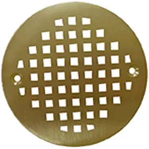 Plumbest C60-807 Decorative Shower Stall Drain Replacement Strainer with Screws, Polished Brass