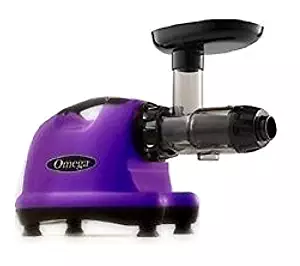  Omega J8006 Nutrition Center Quiet Dual-Stage Slow Speed Masticating Juicer Creates Continuous Fresh Healthy Fruit and Vegetable Juice at 80 Revolutions per Minute High Juice Yield, 150-Watt, Purple 