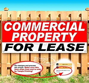 Commercial Property for Lease 13 oz Heavy Duty Vinyl Banner Sign with Metal Grommets, New, Store, Advertising, Flag, (Many Sizes Available)