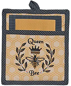 Kay Dee Designs 3-Piece Cotton Pocket Mitt, Dishcloth and Tea Towel Gift Set, Queen Bee