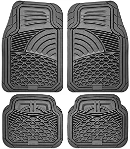 Motorup America 4pc Set Carpet Auto Floor Mats - Fits Select Vehicles Car Truck Van SUV, Charcoal Gray