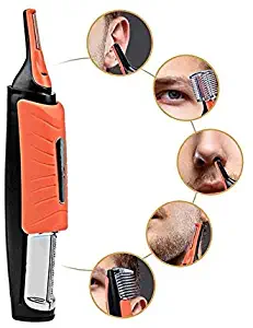 Domom 2 in 1 Hair Trimmer, Professional Painless Mens Hair Trimmer for Nose, Ears, Eyebrows, Neck, Beard and Sideburns - Multipurpose Electric Body Eyebrow and Facial Hair Trimme for Adults & Kids