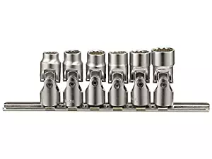 Genius Tools 6 Piece 1/4" Dr. SAE Universal Hand Socket Set (12-Point) US-206S