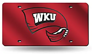 NCAA Rico IndustriesLaser Inlaid Metal License Plate Tag, Western Kentucky Hilltoppers