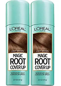 L'Oreal Paris Hair Color Root Cover Up Temporary Gray Concealer Spray Light Brown (Pack of 2) (Packaging May Vary)