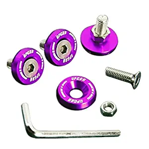 Upgr8 U8201-1007 Aluminum 10mm 4 Pieces Fender Washer Kit (Purple)