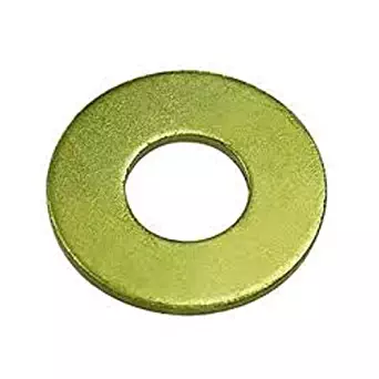 Steel Flat Washer, Zinc Yellow Chromate Plated Finish, Grade 8, ASME B18.22.1, 9/16" Screw Size, 5/8" ID, 1-1/2" OD, 0.11" Thick (Pack of 25)