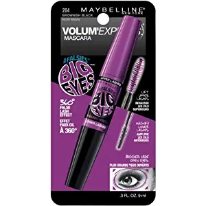 Maybelline New York Volum Express Falsies Big Eyes Washable Mascara, Brownish Black 204, .3 Fluid Ounce (Pack of 3)