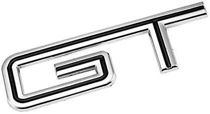 UrMarketOutlet GT Black/Chrome Aluminum Alloy Auto Trunk Door Fender Bumper Badge Decal Emblem Adhesive Tape Sticker