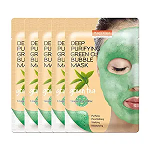 PUREDERM Deep Purifying Green O2 Bubble Mask 0.88oz x 5ea / Korean beauty/Bubble mask/Cleansing foam/Cleanser/Purifying mask/Green tea mask/Face toxin