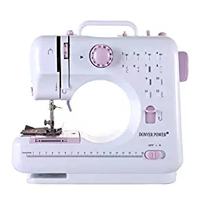 DONYER POWER Electric Sewing Machine Portable Mini with 12 Built-in Stitches, 2 Speeds Double Thread, Embroidery,Foot Pedal