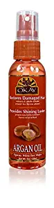 OKAY | Argan Oil Finishing Spray Mist | For All Hair Types & Textures | Restores Damaged Hair & Provides Shining Luster | Eliminates Frizz | with Vitamin E | 2 Oz