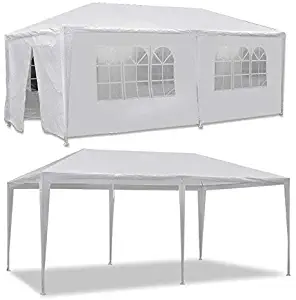 HomGarden 10'x20' Outdoor Canopy Tent Camping Gazebo Storage Shelter Pavilion Cater for Party Wedding Events BBQ w/4 Removable Enclosure Sidewalls & 2 Zippered Doorways