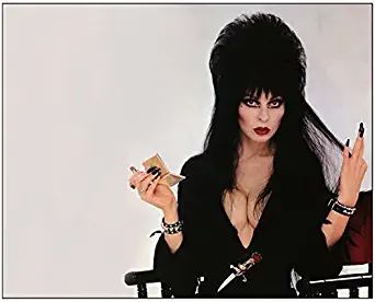 Cassandra Peterson is Elvira Seated Fixing Make-up 8 x 10 Inch Photo