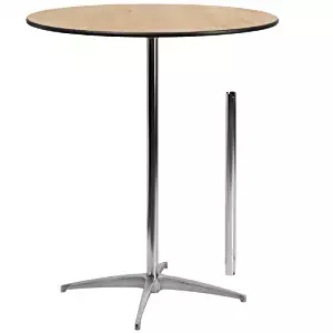 Flash Furniture 36'' Round Wood Cocktail Table with 30'' and 42'' Columns