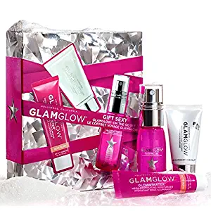 GLAMGLOW Glow ON THE GO SET Trio Holiday Set - Includes SUPERMUD CLEARING TREATMENT 15 g tube, GLOWSTARTER MEGA ILLUMINATING MOISTURIZER 15 g tube, GLOWSETTER MAKEUP SETTING SPRAY 1 oz