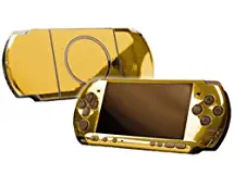 Gold Chrome Mirror Vinyl Decal Faceplate Mod Skin Kit for Sony PlayStation Portable 3000 Console by System Skins