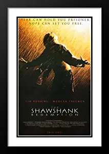 ArtDirect Shawshank Redemption Framed and Double Matted Movie Poster Morgan Freeman