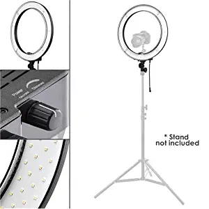 Flashpoint Photo/Video 19 Inch Dimmable LED 55W 5500K AC Powered Light Ring with Bag for, Makeup - Live Streaming & YouTube Video - Photography