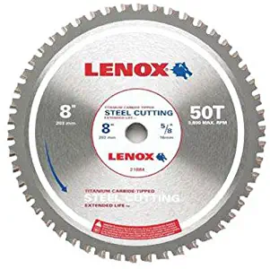 LENOX Tools 8-Inch Circular Saw Blade, Steel-Cutting, 50-Tooth (21884ST800050CT)