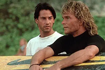 Keanu Reeves Patrick Swayze Holding Surf Board Point Break 24x36 Poster