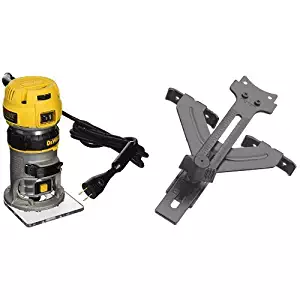 DEWALT DWP611 1.25 HP Max Torque Variable Speed Compact Router with LED's with DNP618 Edge Guide for Fixed Base Compact Router