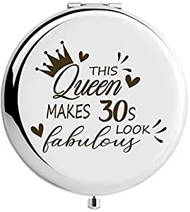 WIEZO-USA 30th - 39th Birthday Gift,Queen Makes 30s Fabulous,Gifts for Women,Mirror Gifts,30-39 Year Old Presents,Gift for Mom Wife Lady