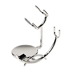 Chrome Razor and Shaving Brush Stand from Super Safety Razors - Accomodates Straight Razors, Barber Razors, Cartridge Razors and Long Handle Safety Razors