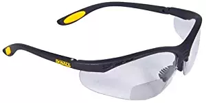 Dewalt DPG59-115C Reinforcer Rx-Bifocal 1.5 Clear Lens High Performance Protective Safety Glasses with Rubber Temples and Protective Eyeglass Sleeve