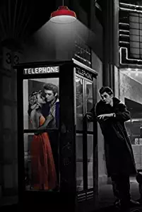 Buyartforless Midnight Matinee Marilyn Monroe James Dean and Elvis Presley by Chris Consani 36x24 Art Print Poster Wall Decor Hollywood Romantic Movie Theatre Phone Booth