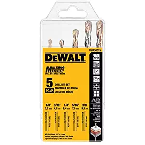 DEWALT DWA56015 Multi-Material Drill Bit Set, 5-Piece