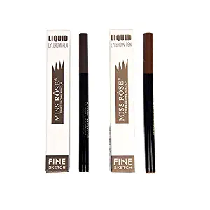 Eyebrow Pencil with a Micro-Fork Tip Applicator Creates Natural Looking Brows Effortlessly and Stays on All Day 2PCS (Chestnut and Brown)