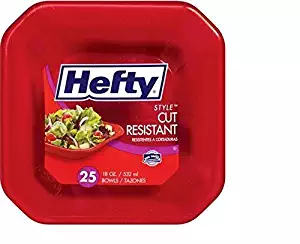 Hefty Style Square Cut Resistant Foam Bowls, 25ct