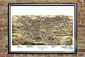 Ted's Vintage Art Butler Pennsylvania 1896 Map Wall Art Print | Museum Quality Matte Paper | Ideal for Home & Kitchen Decor | Digitally Restored Historic Lithograph Poster 24