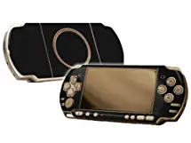 Matte Black Vinyl Decal Faceplate Mod Skin Kit for Sony PlayStation Portable 3000 Console by System Skins