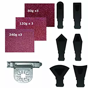 16 Pcs Contour Surface Sanding Kit Oscillating Multi Tool Saw Blades Sand for Fein Multimaster Bosch Multi-x Ryobi Ridgid Milwaukee Makita Craftsman Nextec Dremel Multi-max Ridgid Dremel Chicago