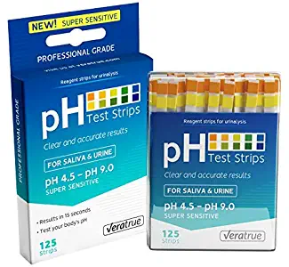 pH Test Strips 125ct - Tests Body pH Levels for Alkaline & Acid Levels Using Saliva and Urine. Track and Monitor Your pH Balance & A Healthy Diet, Get Accurate Results in Seconds. pH Scale 4.5-9.0