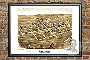 Ted's Vintage Art Manteno Illinois 1869 Vintage Map Print | Historic Kankakee County, IL Art | Digitally Restored On Museum Quality Matte Paper 24