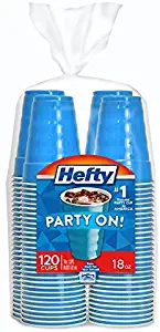 Hefty Blue Plastic Disposable Party Cups, 18 Ounce, 120 Count