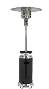 AZ Patio Heaters HLDS01-SSBLT Tall Stainless Steel Patio Heater with Table, 87-Inch, Black