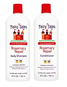 Fairy Tales Rosemary Repel Daily Kid Shampoo (32 Fl Oz) & Conditioner (32 Fl Oz) Duo for Lice Prevention, Combo 2