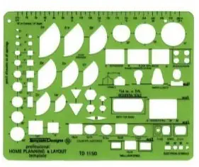 Alvin, TD1150, Home Planning and Layout Template - Lavatory and Kitchen