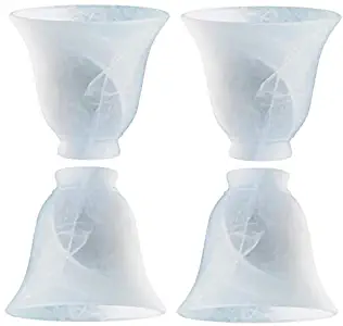 Dysmio Lighting Replacement Shade Height: 4.75-inch, 5-3/8 inches in diameter, Milky Scavo Glass Bell Shade Standard 2-1/4-inch Fitter- Pack of 4