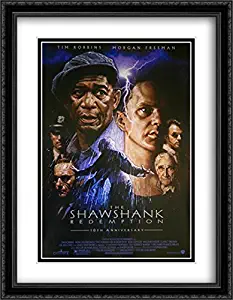 The Shawshank Redemption 28x36 Double Matted Large Black Ornate Framed Movie Poster Art Print