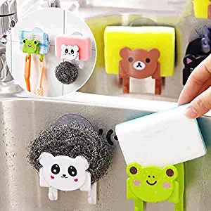 Pollyhb Suction Cup Shelf,Carton Dish Cloth Sponge Holder With Suction Cup Home Decor Dinning Room,Multi-purpose sink rack (White)