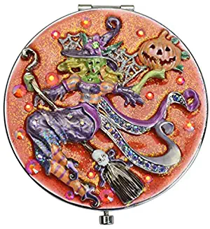 KIRKS FOLLY HALLOWEEN DIVINE DIVA WITCH MIRROR COMPACT silvertone
